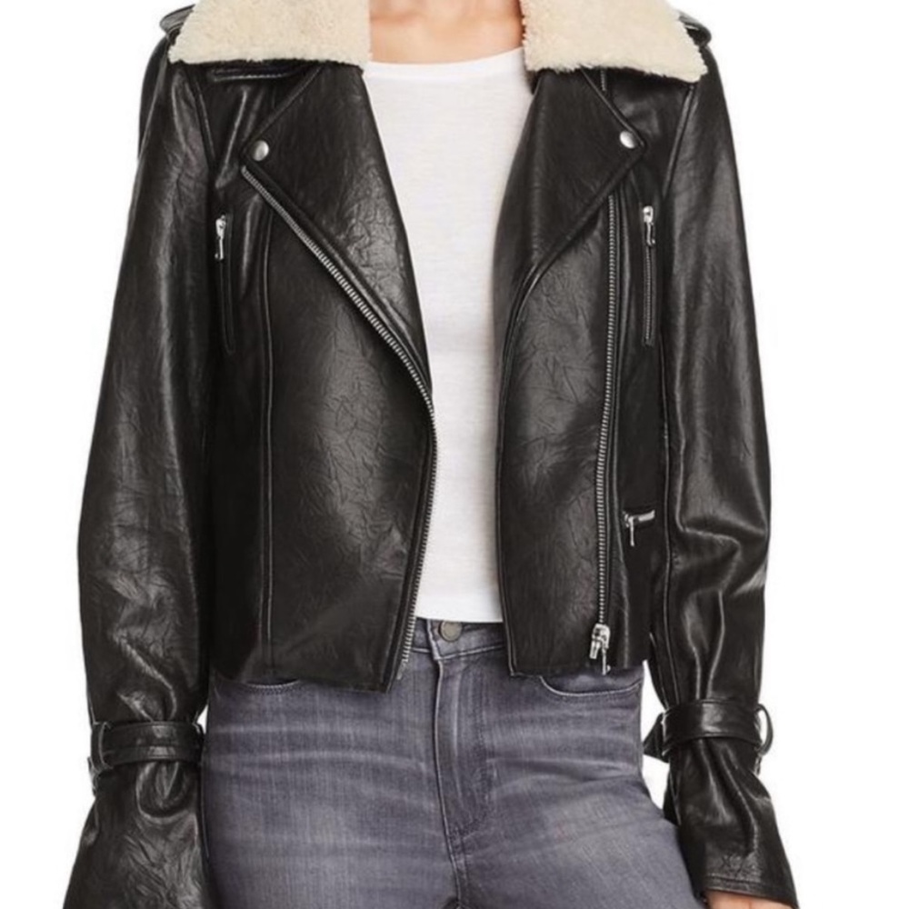 Paige Rhonda Leather Shearling Jacket - Picture 2 of 3